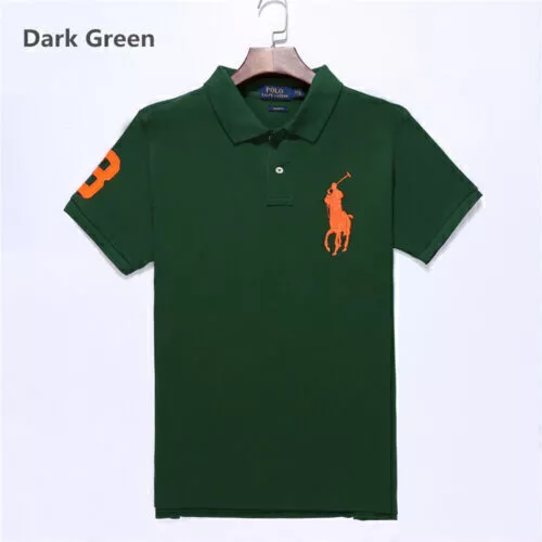 2023 Ralph Lauren Men's Custom Fit Cotton Polo Shirt Top Short Sleeve Large Pony