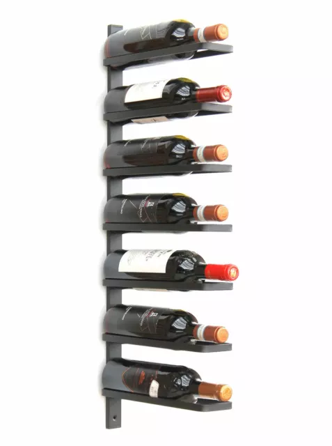 Botellero para Vino Metal Pared Negro 93885 Soporte de Botellas Montaje en la