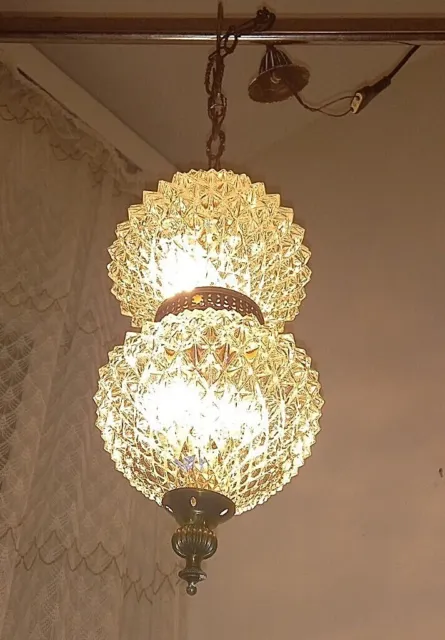 Rarità Lampadario vintage design anni60 vetro bugnato chandelier Sciolari Lustre