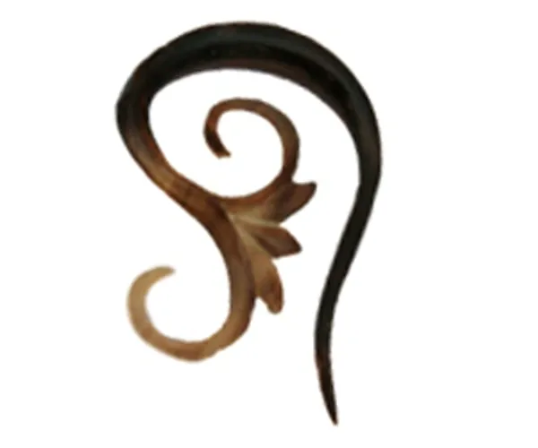 Ear Gauge Spiral Buffalo Tribal Stretcher Horn Pair Expander Piercing Bone Hook