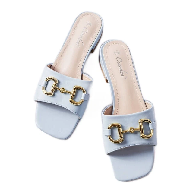 BM Blue chain high heel sandals from Chabot