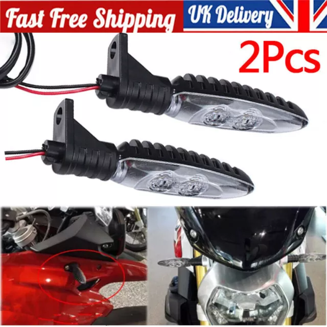 2X Motorcycle Front Led Turn Signal Indicator Light For BMW S1000RR R1200GS F800