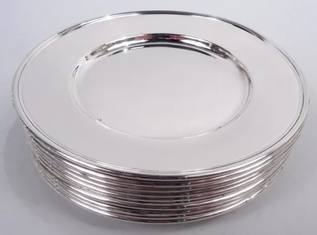 Tiffany Plates 18249 Art Deco Modern Bread Butter Side American Sterling Silver