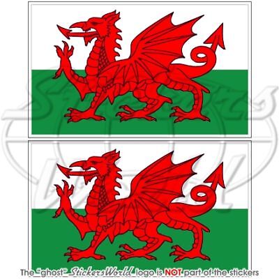 Galles Gallese Drago Rosso Cymru Bandiera UK 75mm (3") paraurti in Vinile Adesivi Decalcomanie x2