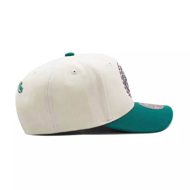 Mitchell & Ness Anaheim Mighty Ducks Vintage Precurved Snapback Hat - Off White 2