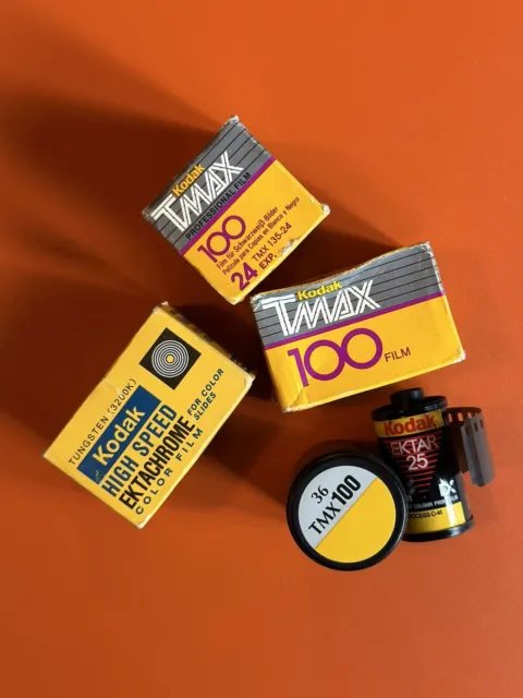 Lote Mixto Película Kodak Caducada años 1970-1990 (Ektar 25, Ektacromo 125, Tmax 100)