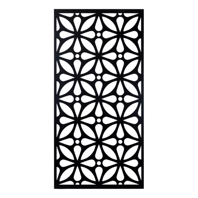 NSW NEW Flying Sparks Painted Decorative Screen Floral Black 600x1200mm