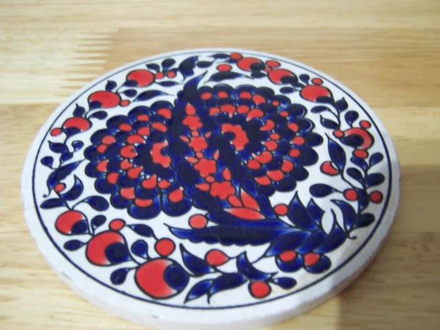 Belle Broche Ancienne Avec Bouquet Peint à La Main Sous Verre, Signée Carray - Pièce Unique Vintage