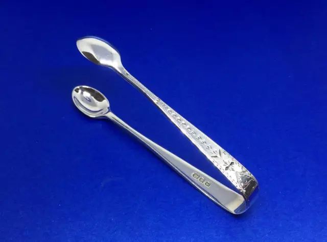 Antique Solid Silver Sugar Tongs, London, 1920, 25g
