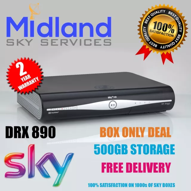 Sky Plus + Hd Box Drx890 Amstrad Box Only Deal 500Gb Slimline Box With Rf Ports