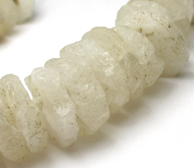 27 Rare Ethereal Ancient Crystal Rock Quartz Heishi/Disk Beads