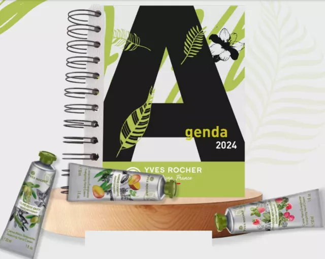 Agenda and Planner (spanish version) 2024 Yves Rocher with 3 hand creams