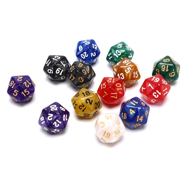 1PC Durable Pearlized D20 Dice Acrylic 20 Sided Dice for Board GamH-wl F3