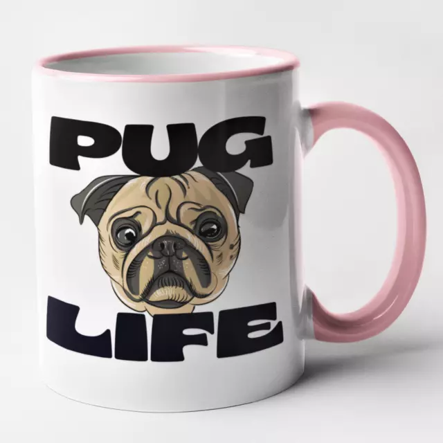 Pug Life Mug Cute Pug Dog Coffee Cup Novelty Pet Owner Birthday / Christmas