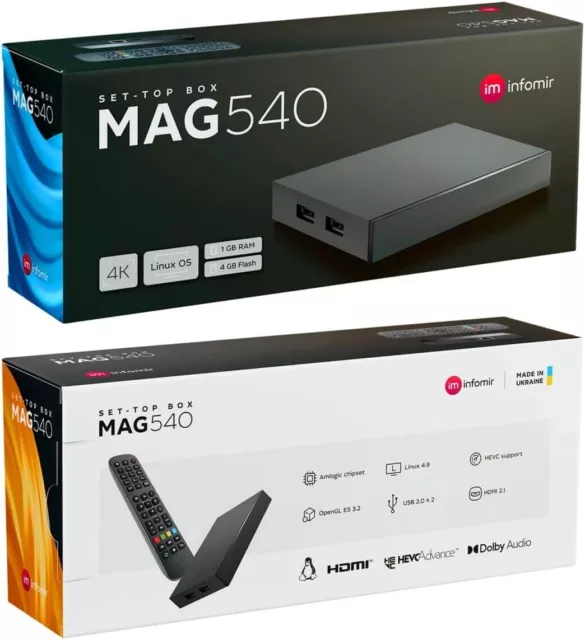 MAG 540 Original Linux 4K IPTV Set Top Box Internet TV IP Receiver HEVC 4K