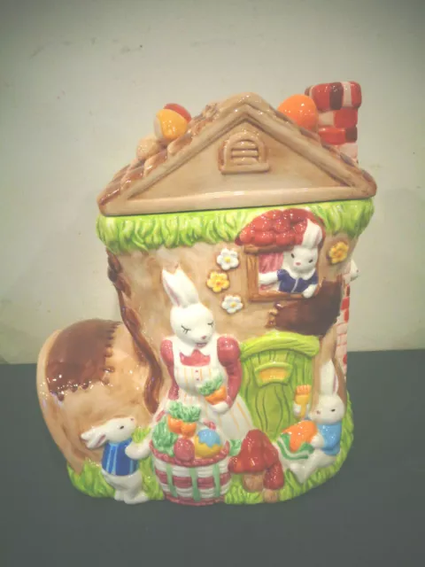 Mrs Fields An Old Woman Who Lived In A Shoe Happy Houseful Bunnies Cookie Jar