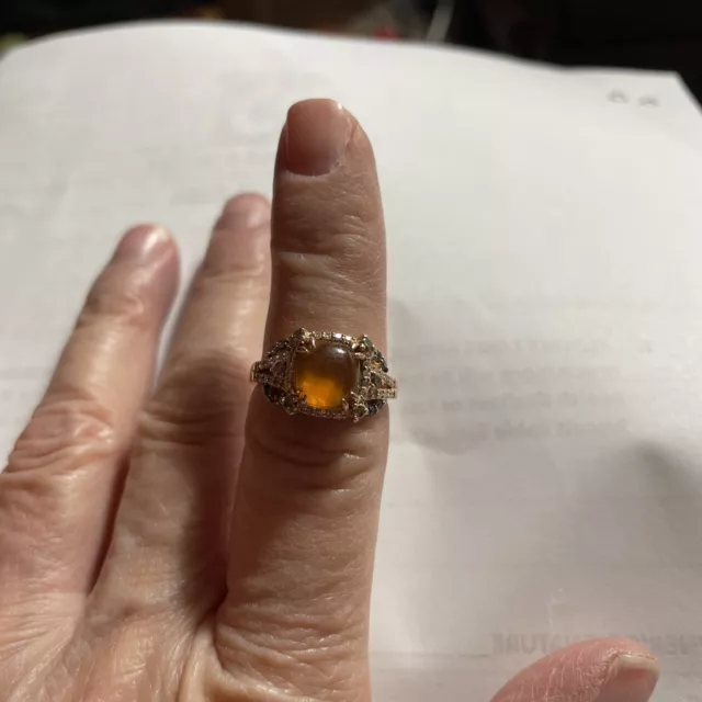 Levian Neopolitan Opal Ring 14K Strawberry Gold