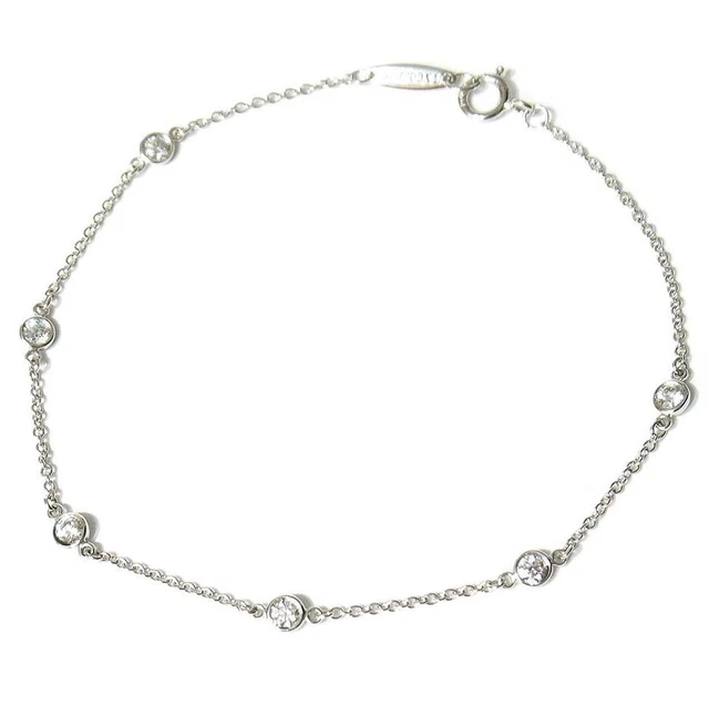Tiffany & Co. By The Yard Diamond 6P Bracelet 7" PT950 Peretti w/Box D-p1088 Tiffany & Co. By The Yard Diamond 6P Bracelet 7" PT950 Peretti w/Box D-p1088