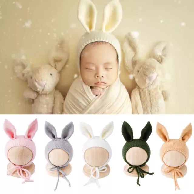 Baby Cute Knitted Bunny Hat Newborn Photography Props Rabbit Bonnets with Ears