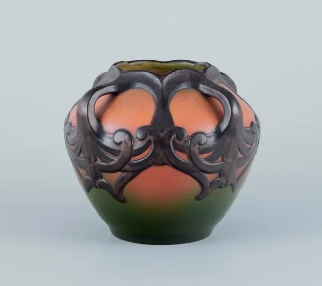 Ipsens, Denmark. Ceramic vase in Art Nouveau style. 1930/40s