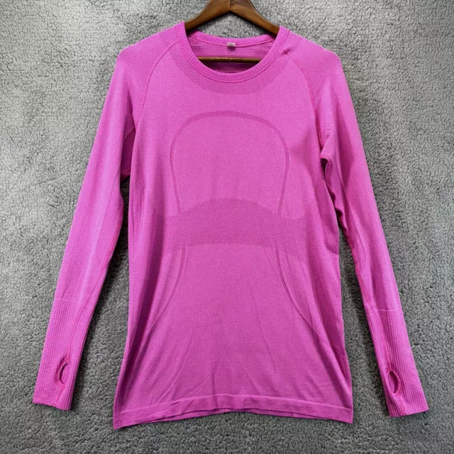 Lululemon Womens Size 10 Swiftly Tech Long Sleeve Shirt Athleisure Pink Yoga