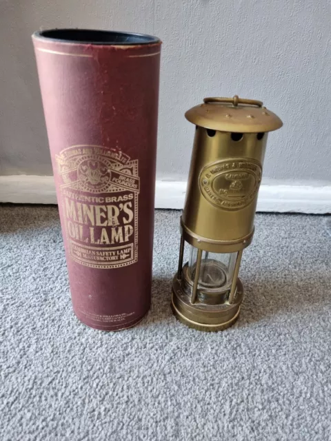 E.Thomas And Williams Authentic Brass Miners Oil Lamp