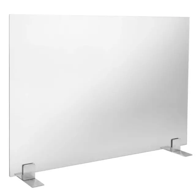 Barton Single-Panel Fireplace Screen 36 in. x 26 in. Tempered Glass Freestanding