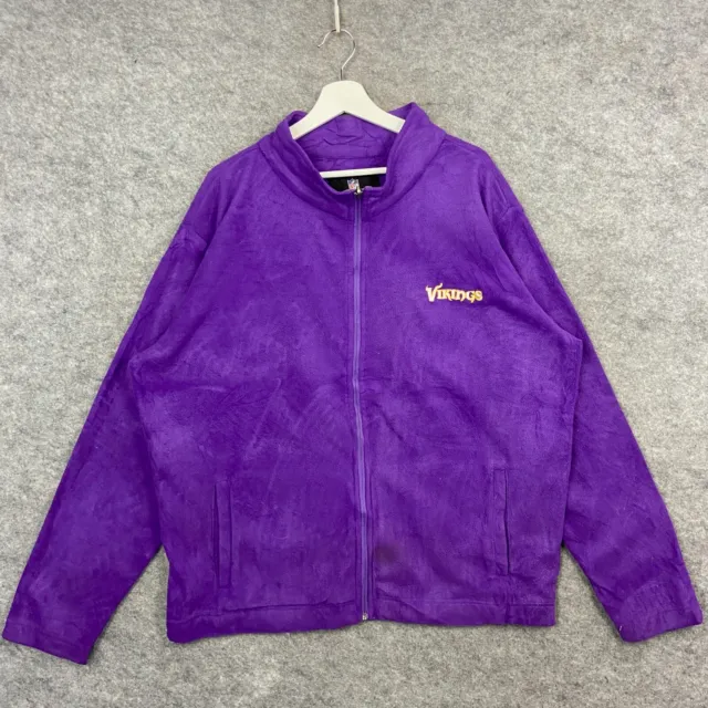 Minnesota Vikings Fleece Mens Extra Large Purple NFL Jumper Sweatshirt Jacket