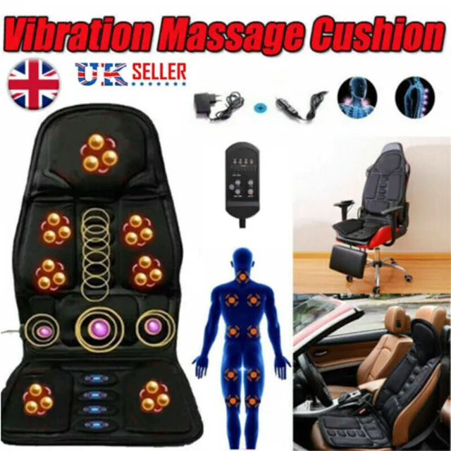 8Mode Massage Seat Cushion Heated Back Neck Massager Chair For Home Car UK STOCK