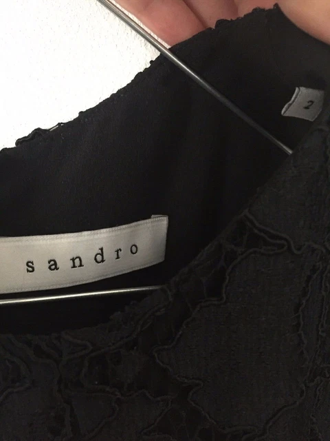Robe SANDRO Manches Longues Femme Taille 38 EU Noir, Coupe Serrée, Décontractée (occasion TB État)