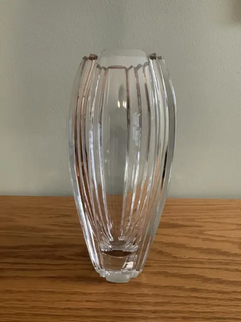 Mikasa Crystal Vase In Marquis Pattern, circa early 1990s,  7 1/4” Tall