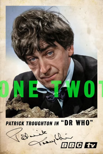 PATRICK TROUGHTON DR WHO AUTOGRAPH SIGNED 7½ x 5" PRE-PRINTED PHOTO