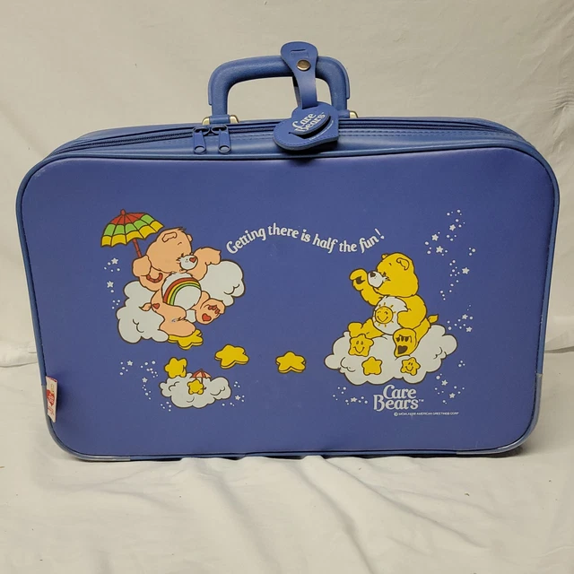 VTG 1983 CARE Bears Blue Kid's Suitcase w/ original hang tag