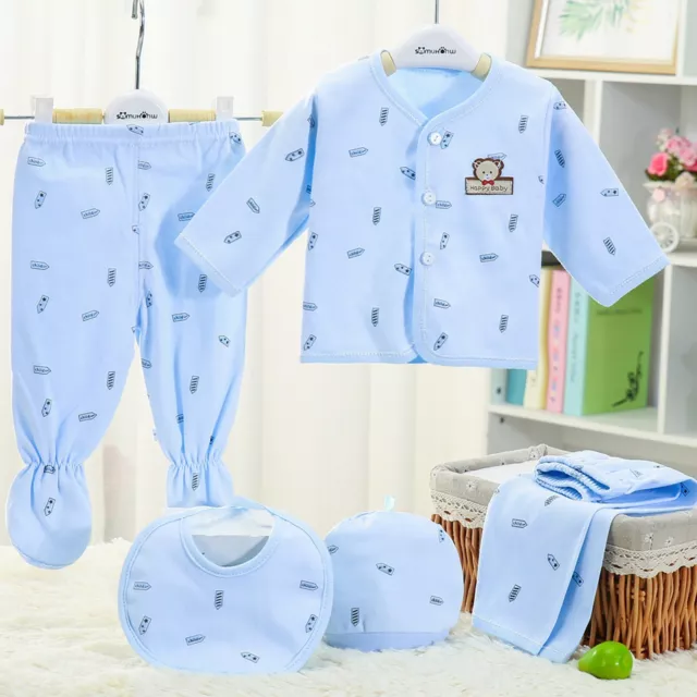 5 pz top a maniche lunghe cartoni animati neonate bambine + cappello + pantaloni + set abiti bavaglino 5