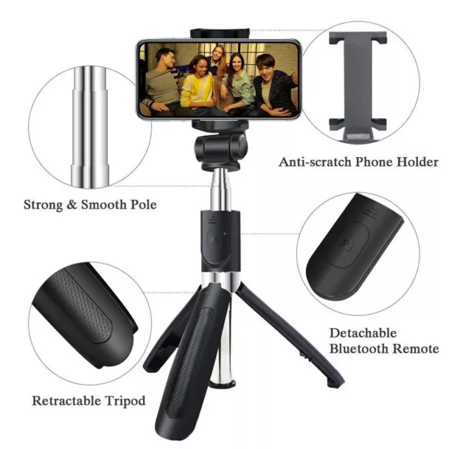 3in1 Bluetooth Selfie Stick Stange Stativ Monopod Smartphone Handy Halterung RW