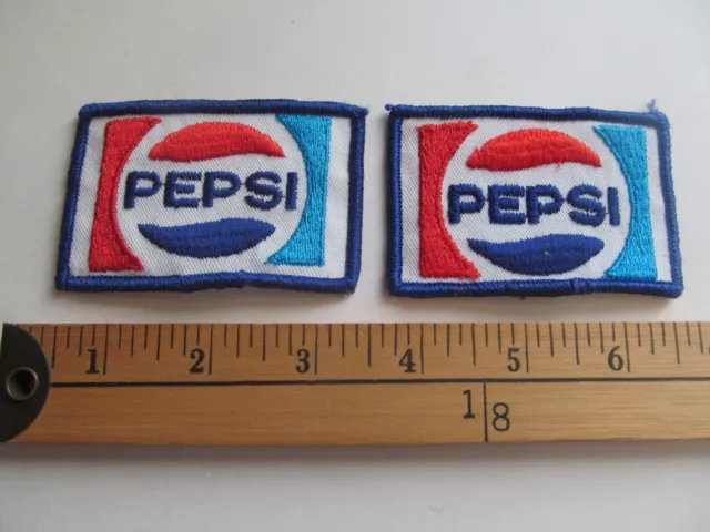 2 Rare 70S Pepsi Cola Soda Soft Drink Patch Crest Badge