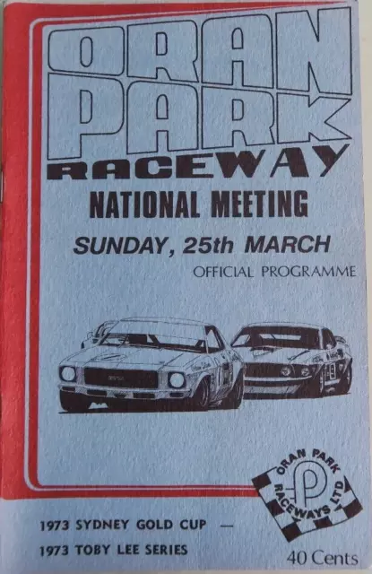 Oran Park 1973 HOLDEN MONARO vs FORD COVER Program Touring Racing rare