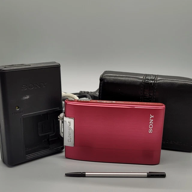 Sony Cybershot DSC-T200 8,1 megapixel fotocamera digitale compatta testata in rosso