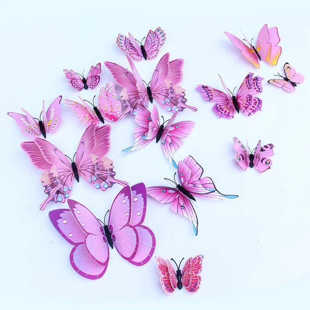 24PC 3D Butterfly Wall Decals Removable Butterfly Decor for Girls Stickers Kids