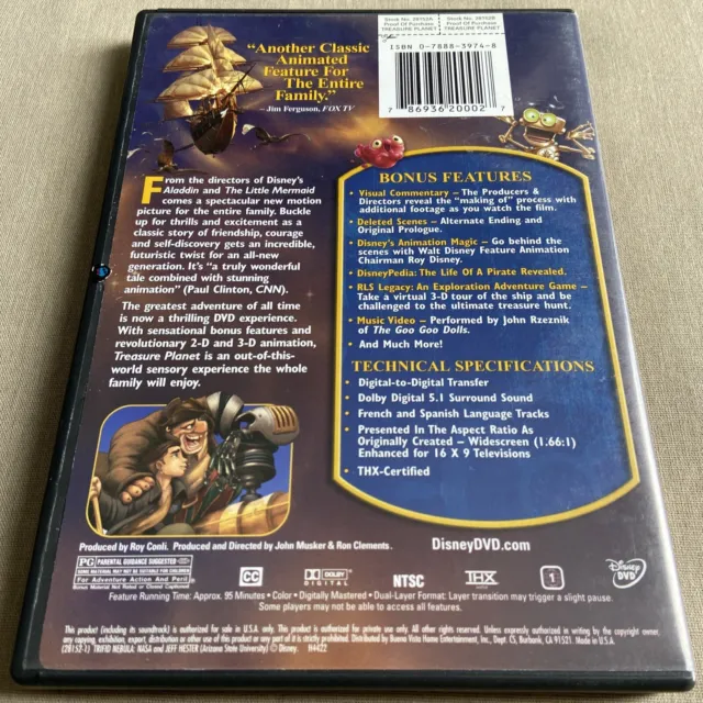 Treasure Planet (DVD, 2002) W Insert Walt Disney Animated Adventure Space Pirate 2