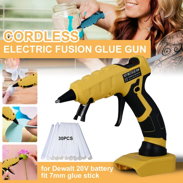 CORDLESS HOT MELT Mini Glue Gun w/ 30 Sticks Hobby Craft DIY for Dewalt