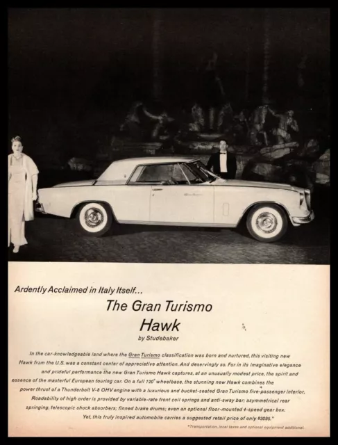 1962 Studebaker Gran Turismo Hawk 2-Door Coupe Thunderbolt 289 V8 225HP Print Ad