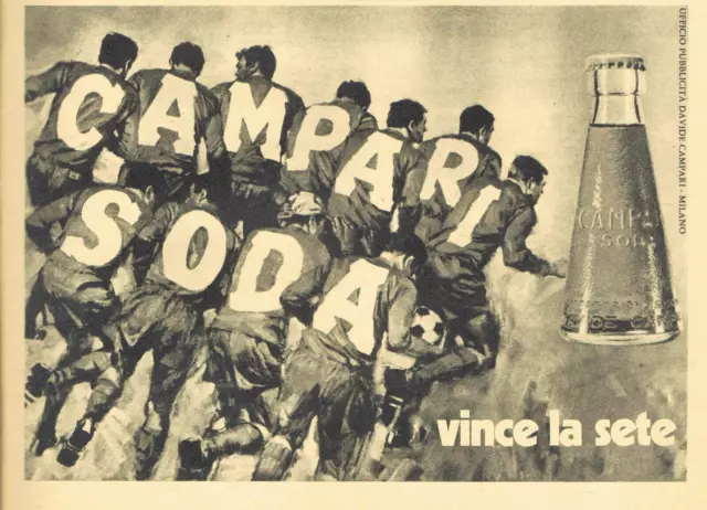 Pubblicità anno 1972 - CAMPARI SODA VINCE LA SETE ( 11 giocatori )- cm. 20 x 15