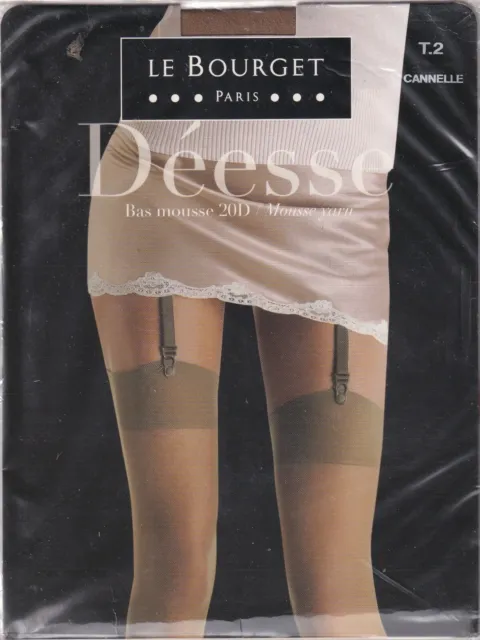 Bas nylon mousse Le Bourget DÉESSE 3 coloris 4 tailles. Vintage stockings.
