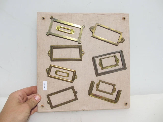 Vintage Brass Index Card Holder Drawer Dresser Old Antique Keeps Display Rack