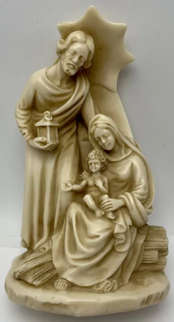 Holy Family Resin Cast Statue Figurine Bethel Star Joseph Mary Jesus Nativity