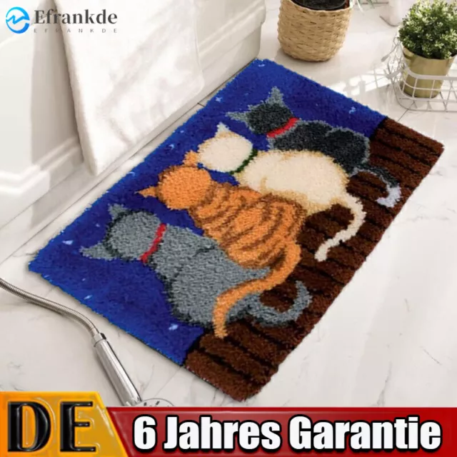 5-teiliges Panda Knüpfteppich-Set Für Anfänger – DIY Handwerk, Ca. 40 X 40 Cm