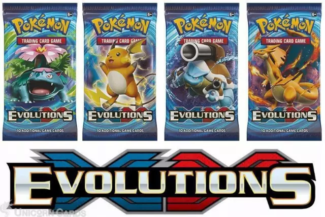 Pokemon XY12 Evolutions 4 Boosterpacks - alle 4 Typen - brandneu und versiegelt!