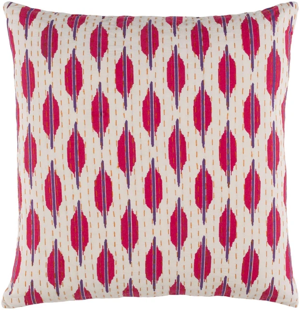 Surya Kantha Cotton Medium Square Pillow 4" x 18" x 18" KTH006-1818D