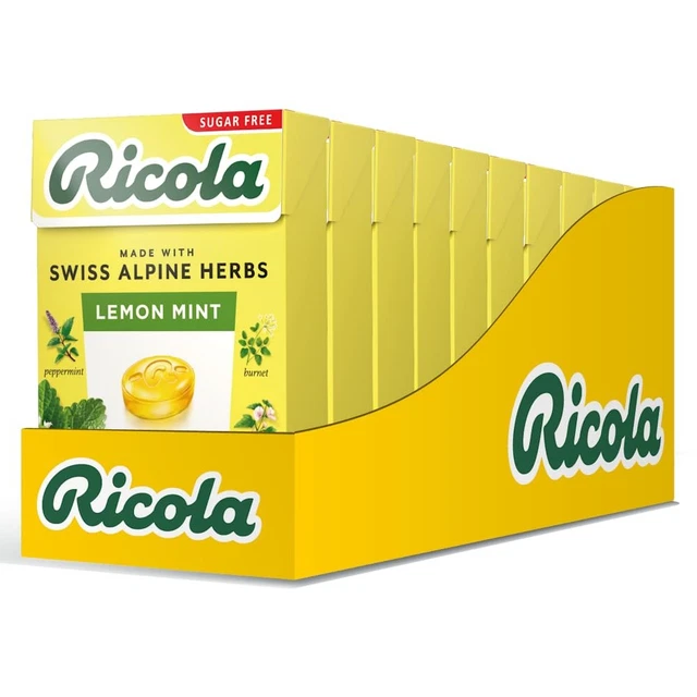 Lemon Raspberry Mints Box LEMON MINT SUGAR Free Swiss Herbal Sweets, Herb Drops, Sweet Box 45g ...
